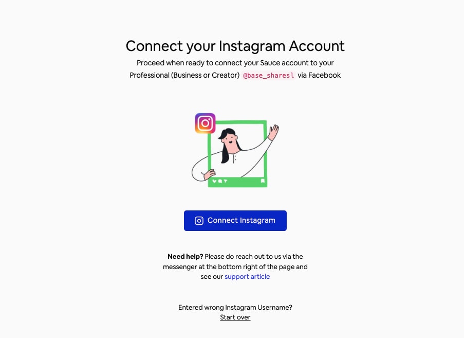 Sauce - Instagram連携画面