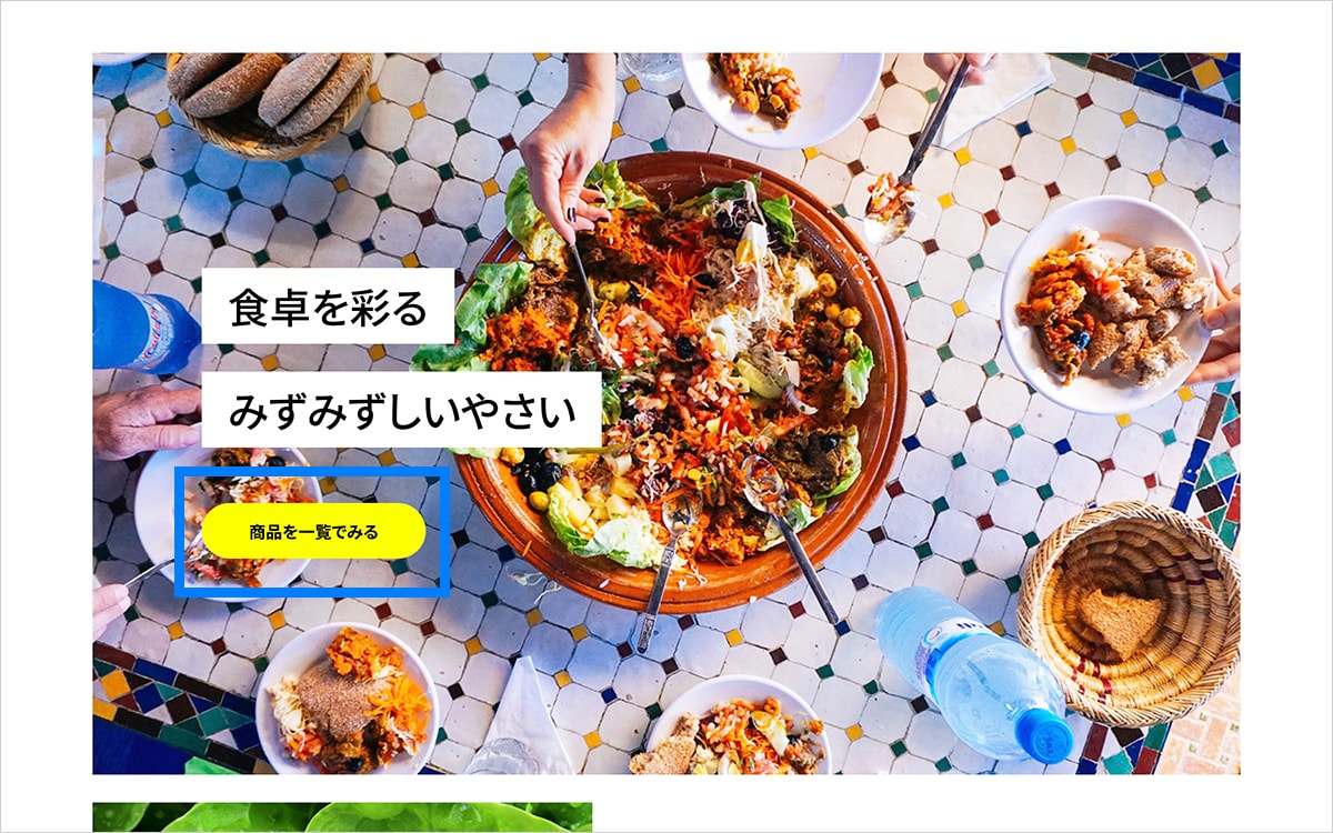 PC表示時 TOPページ メイン画像のキャッチコピー下のボタン