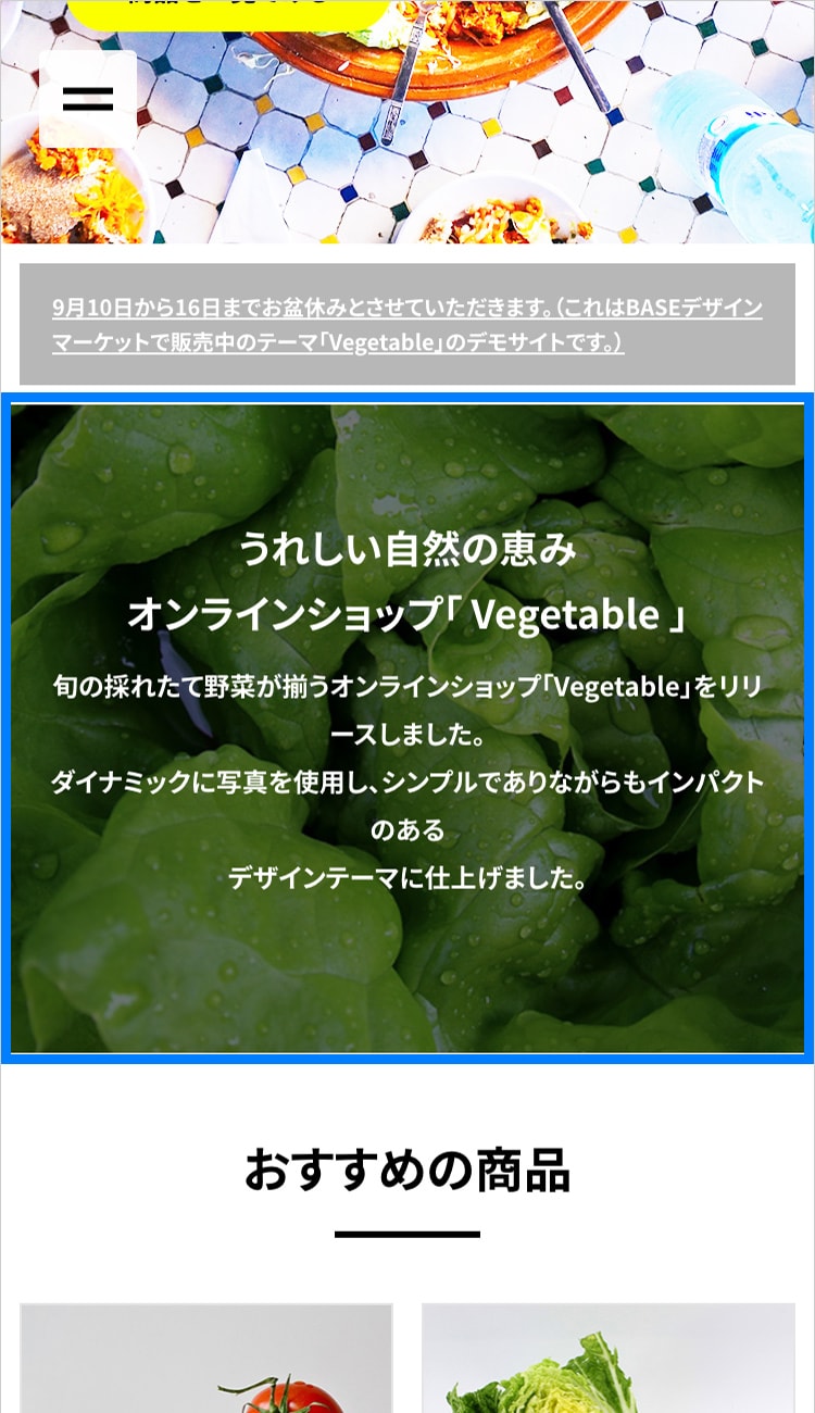 スマホ表示時 TOPページ イントロダクション設定
