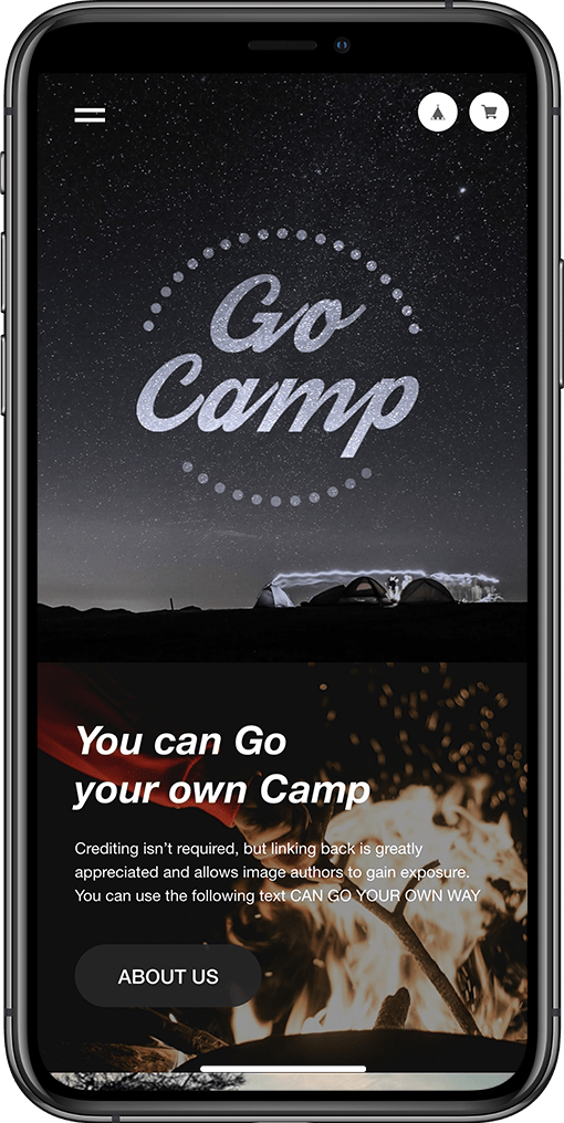 BASEテーマ「Go Camp」スマホ画面