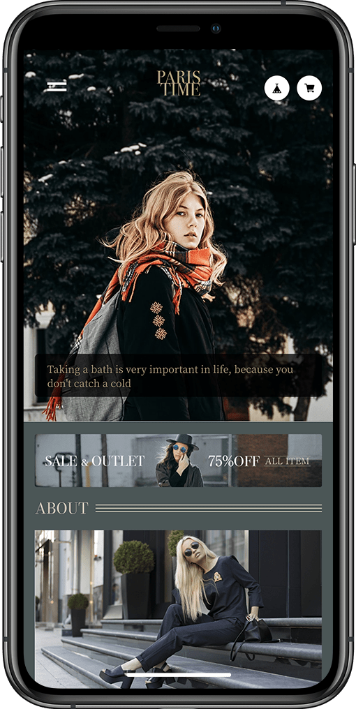 BASEテーマ「PARIS TIME」スマホ画面
